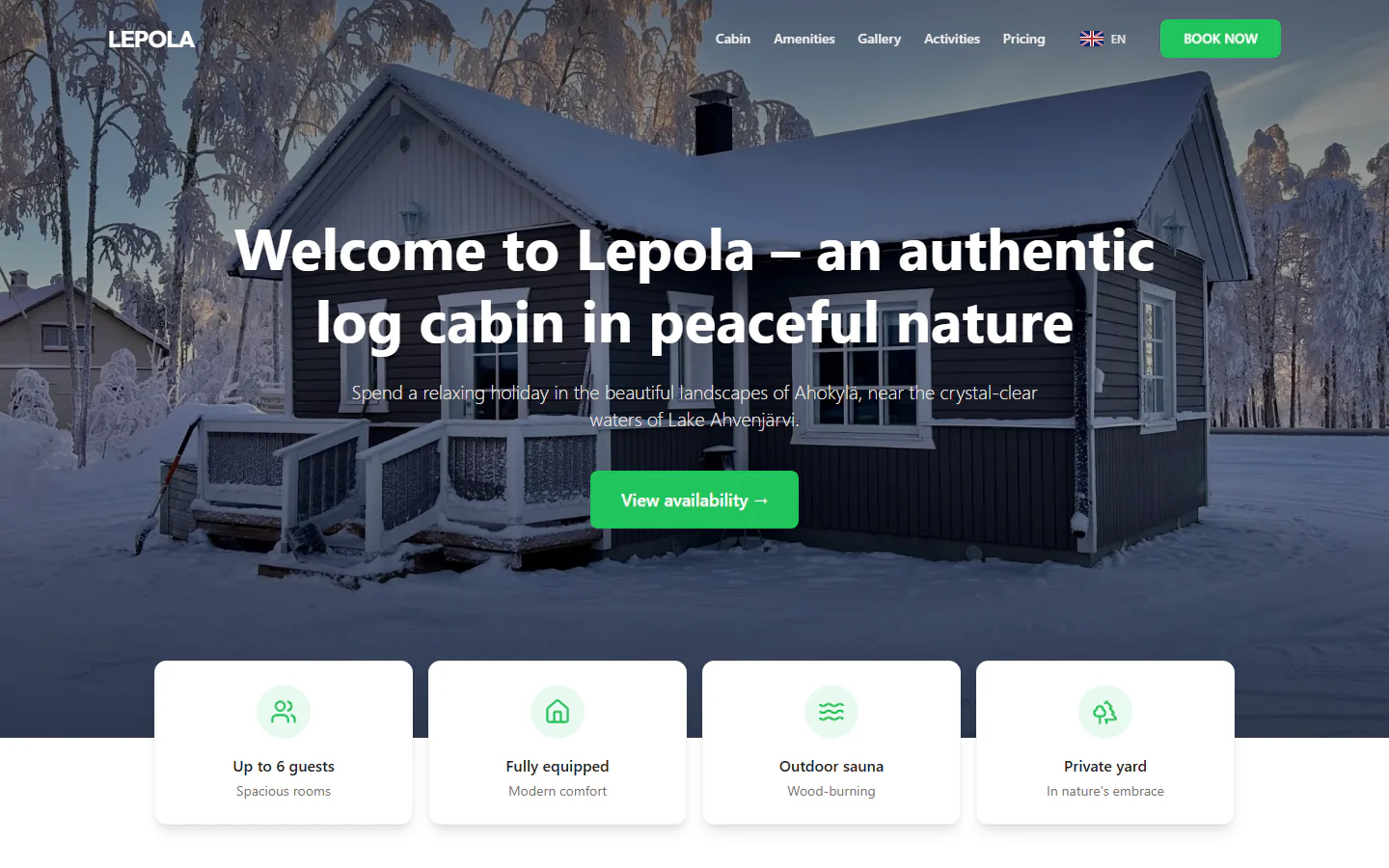 Home page in English